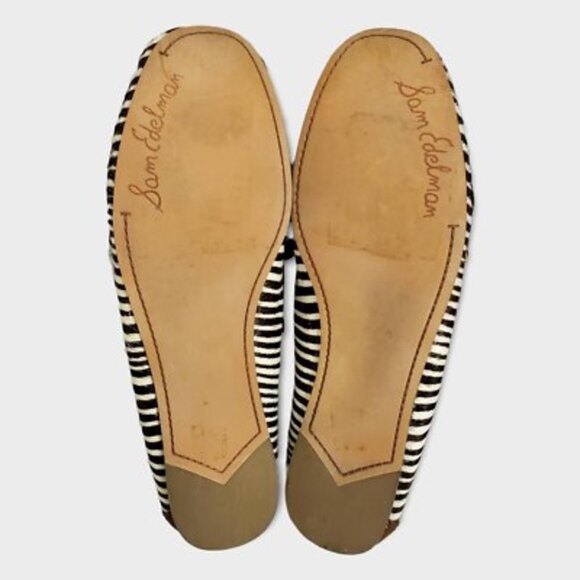 Sam Edelman Aurora Leather Zebra Animal Print Cow Hair Tassel Loafers Sz 7.5M - Picture 10 of 12